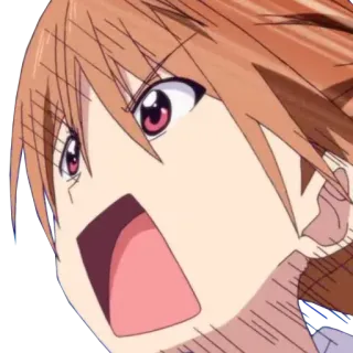 👩 anime, desenho animado, expressão, gritando, reação telegram sticker