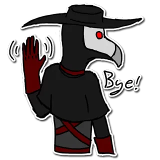 👋 Bye! dokter wabah, sampai jumpa, melambai, topi, masker telegram sticker