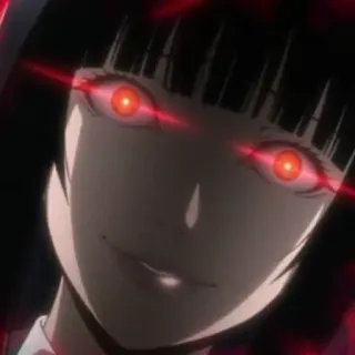 😈 Yumeko Jabami Kakegurui Anime, Kakegurui, Yumeko Jabami, yeux rouges, jeu, école, personnage telegram sticker