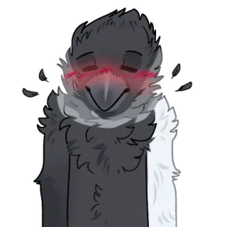 🥰 uccello, corvo, cartone animato, animale telegram sticker