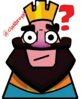 😕 King Clash Royale @clashroyale キング, クラッシュ・ロワイヤル, ビデオゲーム, モバイルゲーム, 考え中, 質問, 困惑 telegram sticker