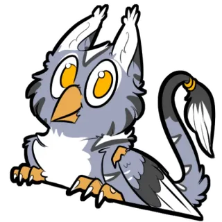 😀 grifo, criatura mítica, fantasia, animal, pássaro, desenho animado telegram sticker