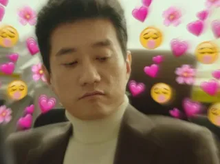 👽 uomo, cuori, fiori, emoji, amore, affetto telegram sticker