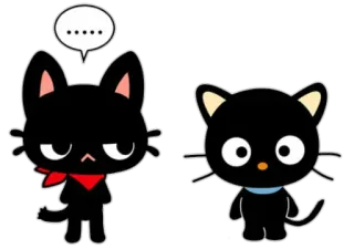 💬 gato, desenho animado, fofo, gato preto, animal, animal de estimação telegram sticker