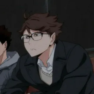🍃 Tooru Oikawa Haikyuu!! oikawa, tooru oikawa, haikyuu, anime, personnage, lunettes, fanart telegram sticker