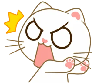 😨 chat, colère, expression, animal, mignon, dessin animé telegram sticker