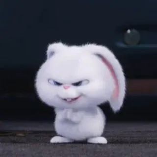 😁 Snowball The Secret Life of Pets кролик, зайчик, белый, милый, мультфильм, животное, злодей telegram sticker