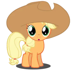😶 Applejack My Little Pony My Little Pony, Applejack, kartun, kuda poni, binatang, topi telegram sticker