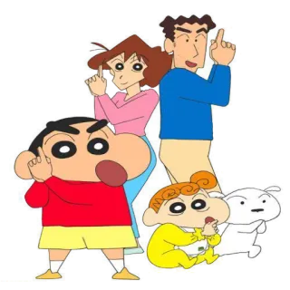 👨‍👩‍👧‍👦 Shin-chan Crayon Shin-chan アニメ, 漫画, 家族, しんちゃん, クレヨンしんちゃん, コメディ telegram sticker