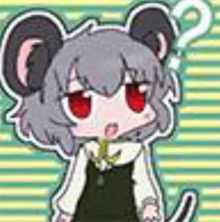 ❓ Anime, Maus, Fragezeichen, Süß, Cartoon, Tier, Kawaii whatsapp sticker