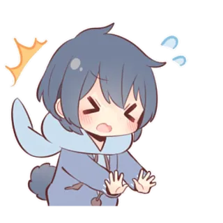 😞 애니메이션, 만화, 치비, 귀여운, 땀, 무서워, 애니 남캐 telegram sticker