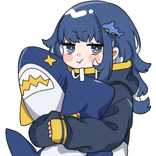 😏 Gawr Gura vtuber, アニメ, サメ, かわいい, がうる・ぐら, ホロライブ telegram sticker