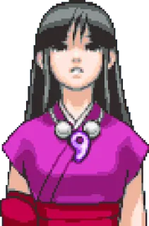 😮 Maya Fey Ace Attorney video game, character, ace attorney, maya fey, pixel art telegram sticker