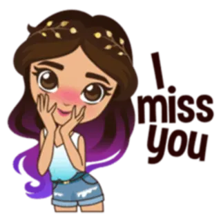 😳 I miss you miss you, love, friendship, cute, girl telegram sticker