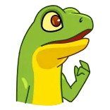 🤔 ếch, ngón giữa, cử chỉ, hoạt hình, động vật, xanh lá telegram sticker