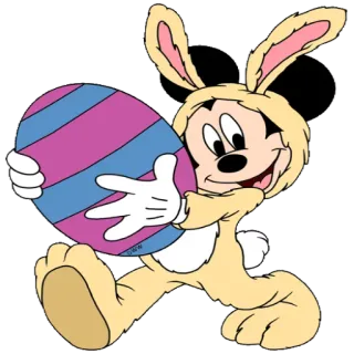 🥚 Mickey Mouse ミッキーマウス, イースター, ウサギ, アニメ, ディズニー, 卵 telegram sticker