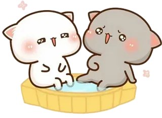 🥲 kucing, imut, kawaii, kartun, binatang, mandi telegram sticker