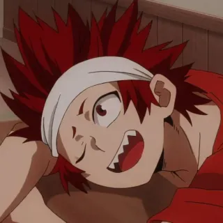 🖇 Eijiro Kirishima My Hero Academia Anime, Eijiro Kirishima, My Hero Academia, Personaje, pelo rojo, Héroe telegram sticker