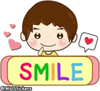 😁 SMILE 微笑, 卡通, 可爱, 快乐, 积极, 表情符号, 贴纸 telegram sticker