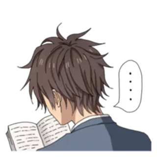 🙄 anime, reading, book, thought, character telegram sticker