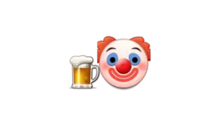🤡 Clown, Bier, Drankje, Emoji, Grappig, Feestje telegram sticker