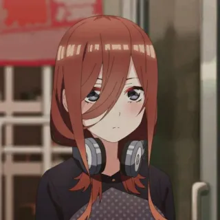 🔪 Miku Nakano The Quintessential Quintuplets Аниме, Манга, Наушники, Мило, Девушка, Мику Накано telegram sticker