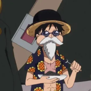 🏐 Monkey D. Luffy One Piece Anime, Pirate, Chapeau de paille, Drôle, Cosplay telegram sticker
