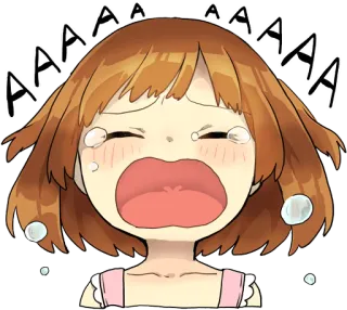 😭 AAAAAA плачет, аниме, стресс, расстроен, слезы, эмоциональный telegram sticker