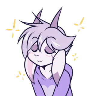 😌 pegatina, dibujos animados, personaje, lindo, brillo, feliz telegram sticker