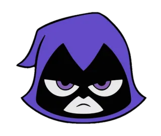 😐 Raven Teen Titans kreskówka, superbohater, Teen Titans, Raven, animowany telegram sticker