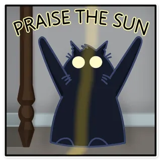 🌞 PRAISE THE SUN cat, sun, praise, animal, cartoon, meme telegram sticker