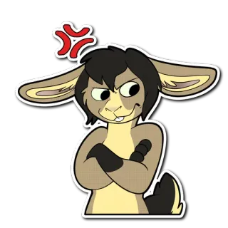😡 Furry, Anthropomorphe, En colère, Dessin animé, Autocollant telegram sticker