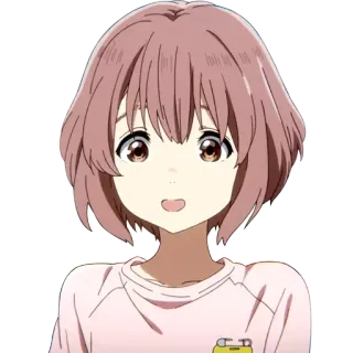 😄 Shouko Nishimiya A Silent Voice Anime, Sticker, Shouko Nishimiya, A Silent Voice, Personagem, Fofo telegram sticker