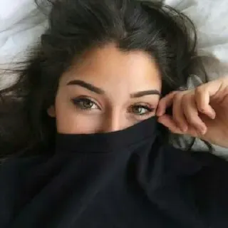 👀 女性, ポートレート, 顔, ブルネット, 目 whatsapp sticker