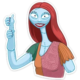 👍 Sally The Nightmare Before Christmas Sally, L'étrange Noël de Monsieur Jack, Disney, dessin animé, personnage, animé telegram sticker