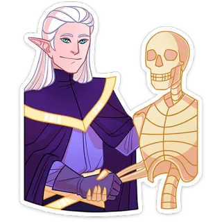 🤝 Elf, Skelett, Cartoon, Fantasy, Magie, Zauberer telegram sticker