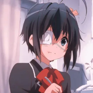 😕 Rikka Takanashi Love, Chunibyo & Other Delusions anime, girl, chunibyo, eye patch, rikka takanashi, cute telegram sticker