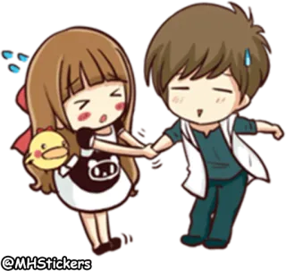🥺 @MHStickers Dibujos animados, Pareja, Anime, Lindo, Amor whatsapp sticker