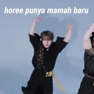 🤞 horee punya mamah baru радостный, праздник, счастливый, индонезийский, текст whatsapp sticker