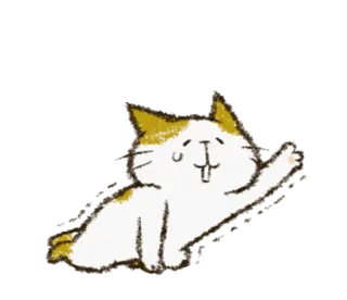 😥 kot, zwierzę, kreskówka, powitanie, machanie, słodki telegram sticker