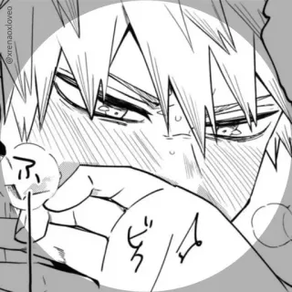 💫 Katsuki Bakugo My Hero Academia Anime, Manga, Erröten, Junge, Held telegram sticker