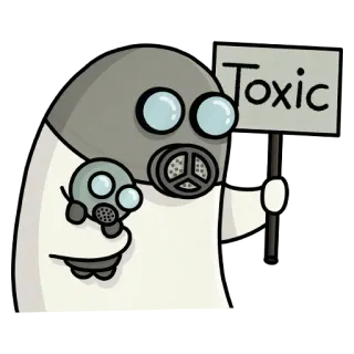 ☣️ Toxic tossico, maschera antigas, pericolo, rischio, avviso, chimico whatsapp sticker
