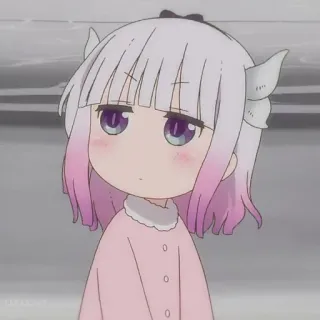 💕 Kanna Kamui Miss Kobayashi's Dragon Maid Anime, Kanna Kamui, Dragon Maid, carino, cartone animato telegram sticker