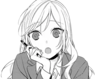 😮 Anime, Garota, Uniforme escolar, Surpreso(a), Mangá telegram sticker