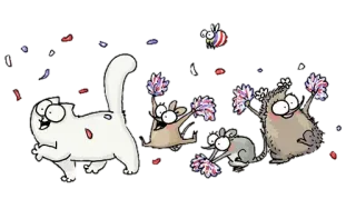 👏 cat, mouse, animation, cartoon, animals whatsapp sticker