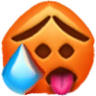 🥵 Émoji, Sueur, Fatigué, Chaud, Visage telegram sticker