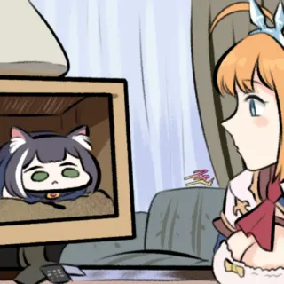 😕 Anime, Cartoni animati, Gatto, Carino, Divertente, Scatola telegram sticker