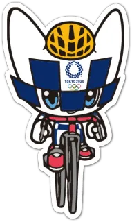 🚴 Miraitowa TOKYO 2020 olympics, tokyo 2020, miraitowa, mascot, cyclist, sports telegram sticker