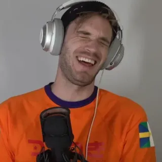 😂 PewDiePie youtuber, streamer, gamer, internet personality, content creator telegram sticker
