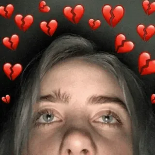 🌊 Billie Eilish billie eilish, piosenkarka, celebrytka, złamane serca, siwe włosy telegram sticker